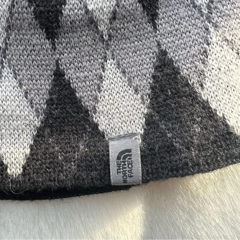 KiDs NORTH FACE Wool-Blend Argyle Beanie One-Size EUC